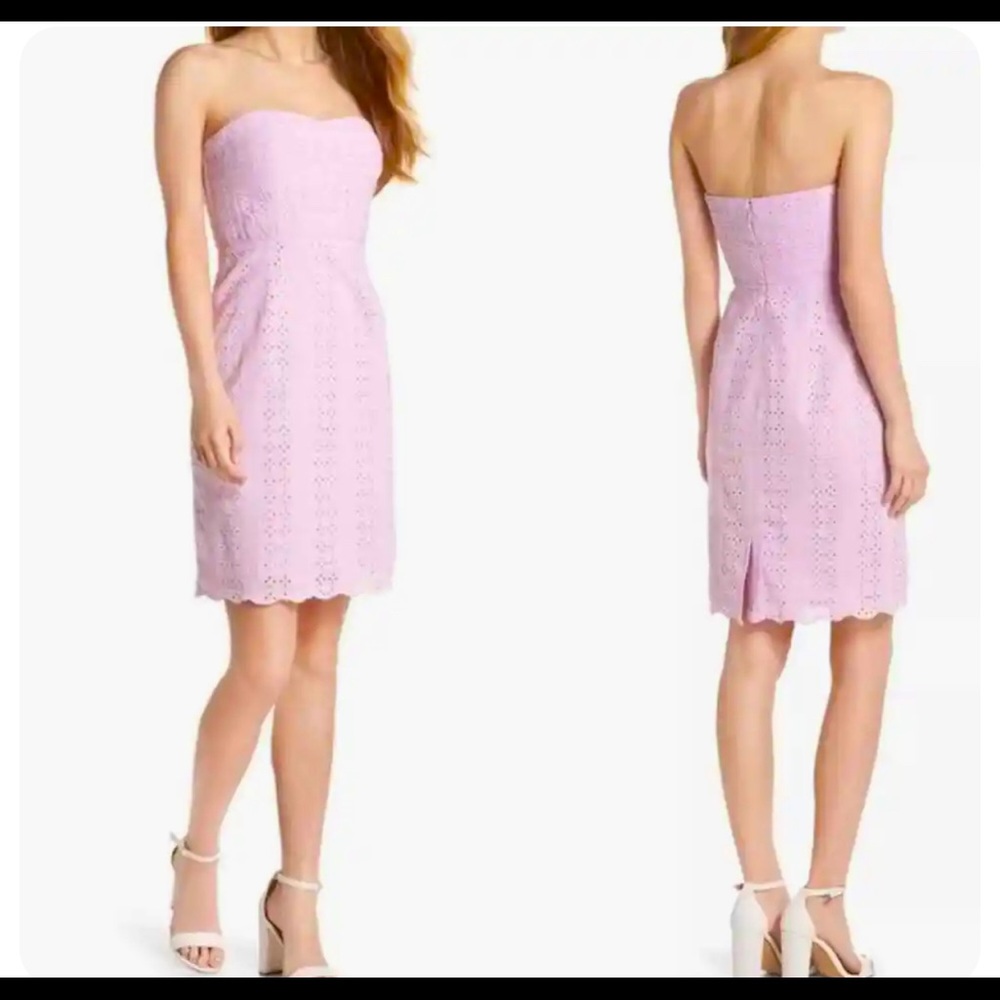 Gorgeous NWT J. Crew Strapless Eyelet Sheath Dress in Lavender